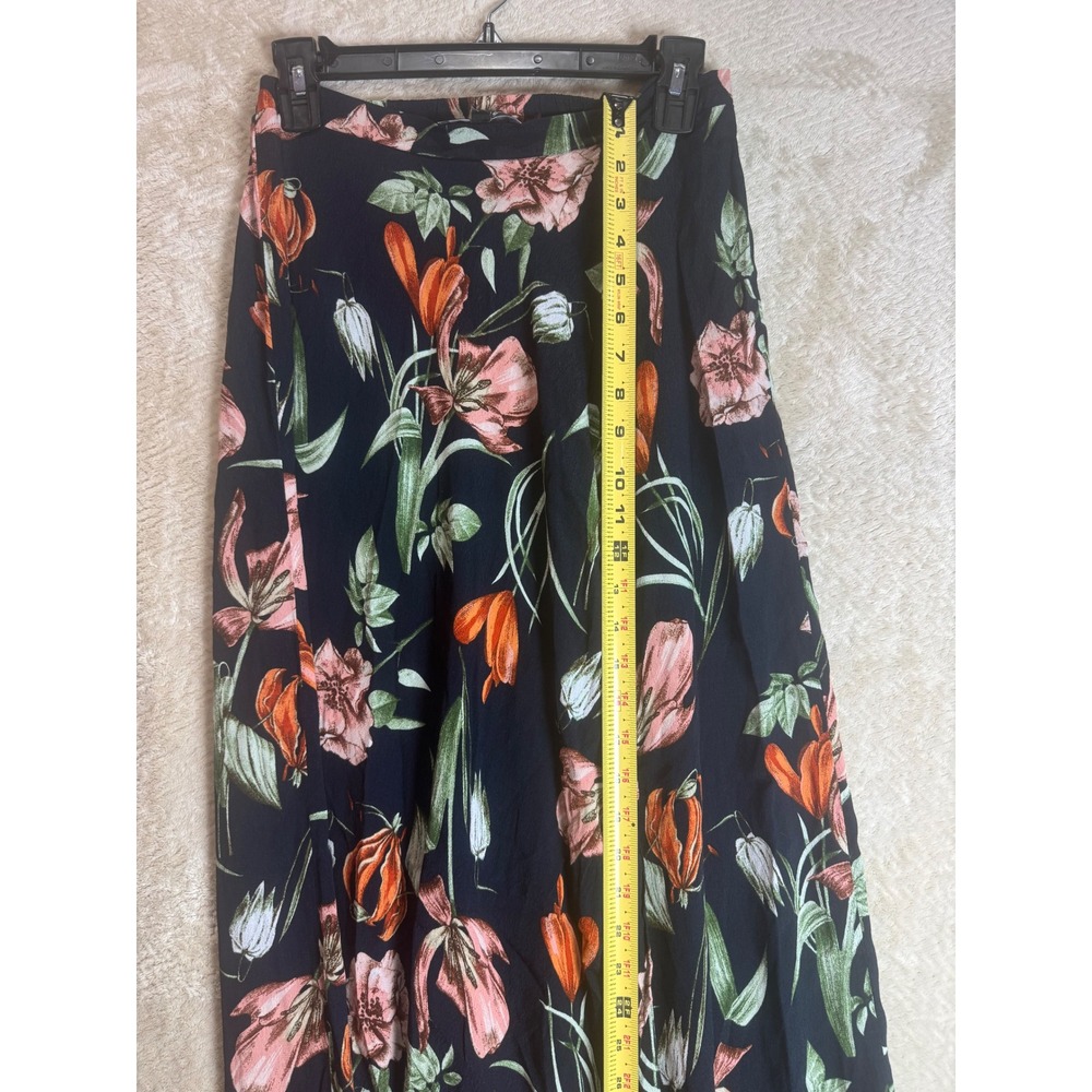 Lulus Navy Blue Floral Maxi Skirt High Waisted Tulip Slit M - Picture 6 of 6